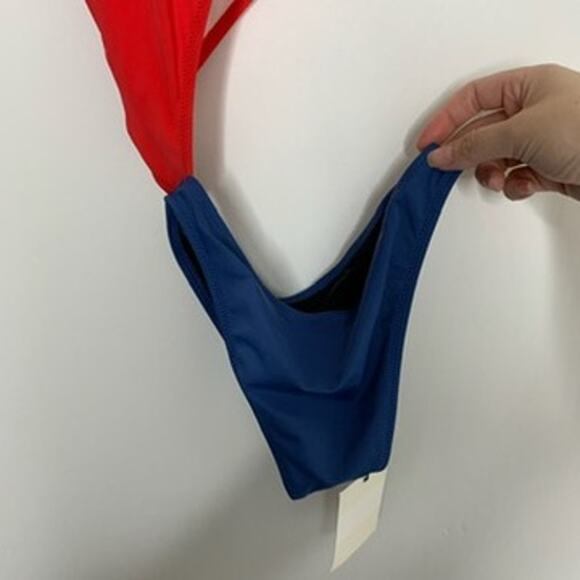 SOLID + STRIPED Jourdan Two Tone Swimsuit Womens New XS - Picture 8 of 12